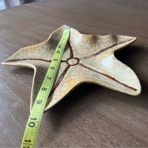 1948 Starfish MCM Vintage ceramic dish /tray gold/tan tones no chips - Picture 9 of 12